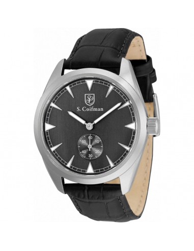 S. Coifman Men's Watch - Quartz Charcoal Dial Black Genuine Leather Strap | SC0529 de l' environnement