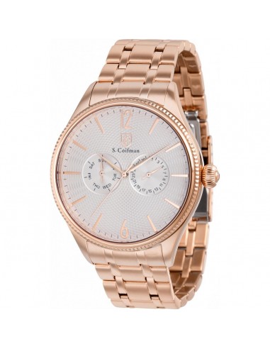 S. Coifman Men's Watch - Quartz Date Display Silver Dial Rose Gold Bracelet | SC0536 50% de réduction en Octobre 2024