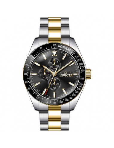 Invicta Men's Chronograph Watch - Aviator Black Bezel Two Tone Bracelet | 38969 sur le site 