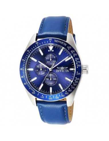 Invicta Men's Chronograph Watch - Aviator Silver Tone Case Blue Leather Strap | 38975 prix pour 