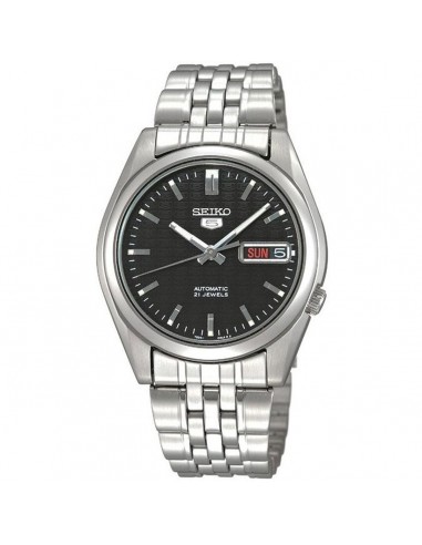 Seiko Men's Automatic Watch - 5 Sports Black Dial Silver Steel Bracelet | SNK361K1 la colonne vertébrale