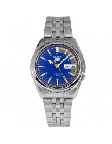 Seiko Men's Automatic Watch - 5 Sports Blue Dial Stainless Steel Bracelet | SNK371K1 Véritable concentré