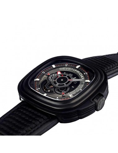 SevenFriday Men's Watch - Racer Automatic Black and Grey Dial Leather Strap | P3B-01 de l' environnement