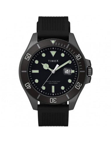 Timex Men's Watch - Harborside Coast Rotating Bezel Black Dial Strap | TW2U42000VQ Economisez 