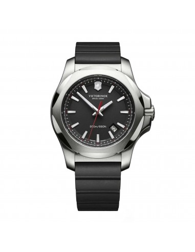 Victorinox Swiss Army Men's Quartz Watch - I.N.O.X. Black Dial Rubber Strap | 241682.1 Faites des économies