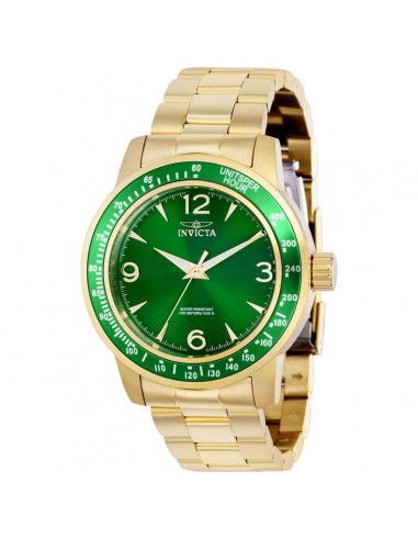 Invicta Men's Quartz Watch - Specialty Yellow Gold Case Green Dial Bracelet | 38532 Dans la société mordern