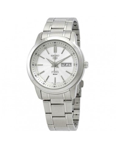 Seiko Men's Automatic Watch - Series 5 Day-Date Silver Tone Dial Bracelet | SNKM83K1 online