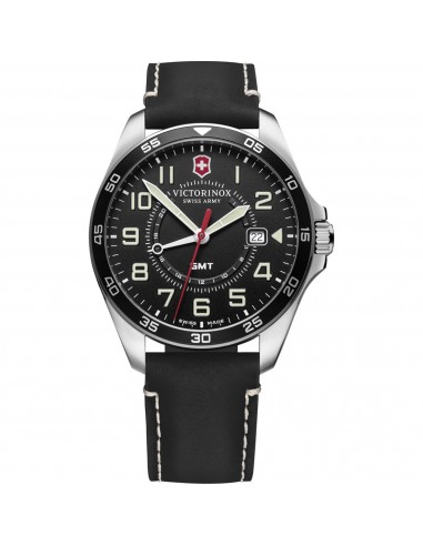 Victorinox Swiss Army Men's Watch - FieldForce GMT Black Dial Leather Strap | 241895 pas cheres