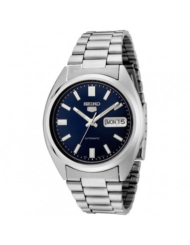 Seiko Men's Automatic Watch - Series 5 Day-Date Blue Dial Silver Bracelet | SNXS77K1 basket pas cher