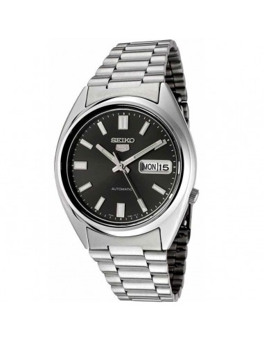 Seiko Men's Automatic Watch - Series 5 Day-Date Black Dial Steel Bracelet | SNXS79K1 de pas cher