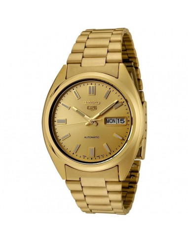 Seiko Men's Automatic Watch - Series 5 Day-Date Gold Dial Steel Bracelet | SNXS80K1 pas cheres