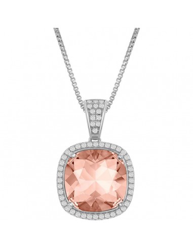 Bellissima Women's Necklace - White CZ and Vintage Rose Swarovski Element | BLK-8384 hantent personnes