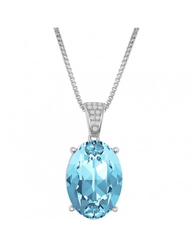 Bellissima Women's Necklace - CZ Bale and Oval Shaped Swarovski Element | BLK-8388 rembourrage situé sous