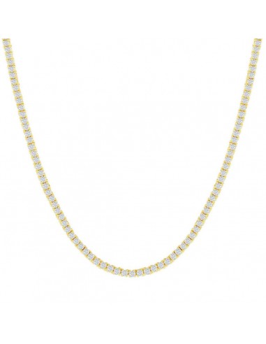 Classic Women's Necklace - Gold Plated Sterling Silver 2mm CZ Tennis | M-6885-16 Le MVP de beaucoup