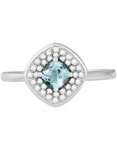 Bellissima Women's Ring - Cushion Shaped Blue with White Topaz, Size 7 | BLW-1266-7 votre