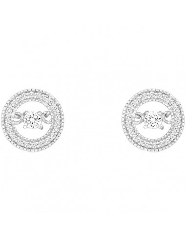 Classic Women's Earrings - Sterling Silver Micro Pave with Center CZ Circle | D-5203 livraison gratuite