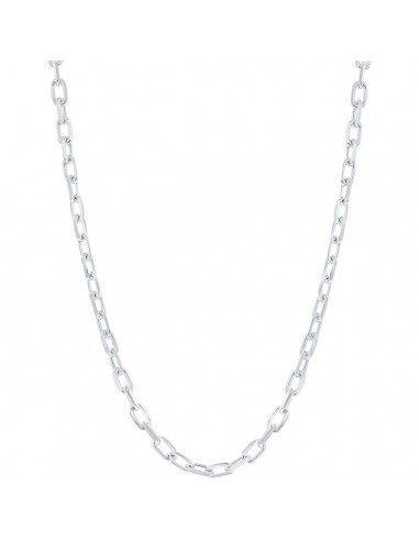 Classic Men's Chain - Rhodium Plated Sterling Silver 4.1mm Anchor, 20 inch | Q-5584-20 destockage