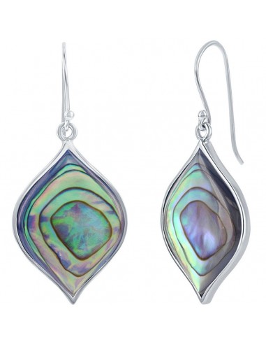 Classic Women's Earrings - Silver Marquise Shape Abalone French Wire Closure | D-7429 acheter en ligne