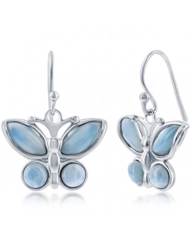 Caribbean Treasures Women's Earrings - Sterling Silver Blue Larimar Butterfly | D-7800 shop