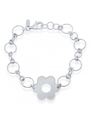 Classic Women's Bracelet - Sterling Silver D-C Circles and Center Flower | S-4770 ou a consommer sur place