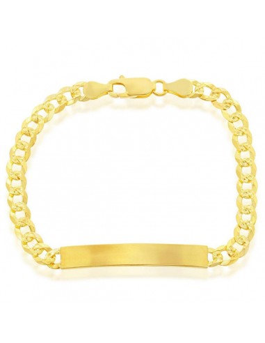 Classic Men's Bracelet - Gold Plated Sterling 5mm Pave Curb Chain ID | S-5124-GP Faites des économies