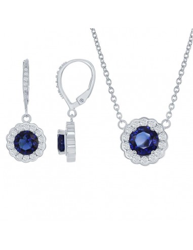 Classic Women's Necklace and Earrings Set - September Birthstone with CZ | HS-5223 En savoir plus