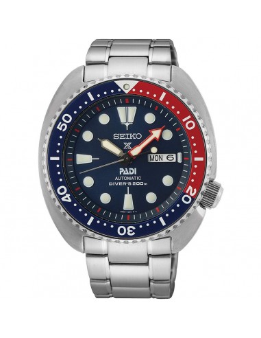 Seiko Men's Automatic Watch - Prospex Padi Turtle Blue Dial SS Bracelet | SRPE99K1 basket pas cher