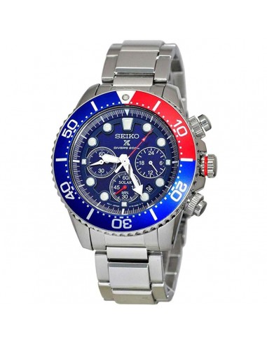 Seiko Men's Chronograph Watch - Prospex Solar Blue Dial Silver Bracelet | SSC783P1 meilleur choix