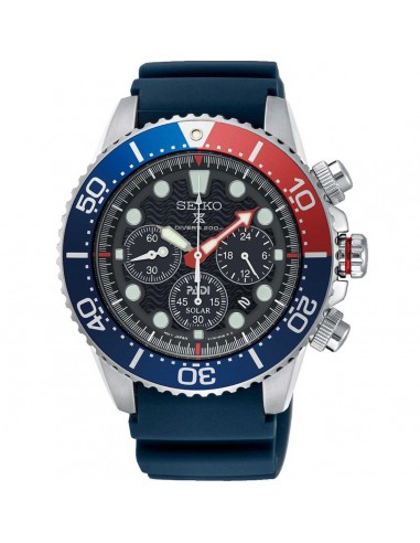 Seiko Men's Chronograph Watch - Prospex  Black Dial Blue Silicone Strap | SSC785P1 Toutes les collections ici