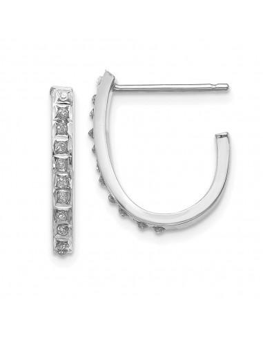 14k White Gold Diamond Fascination Hoop Earrings le concept de la Pate a emporter 