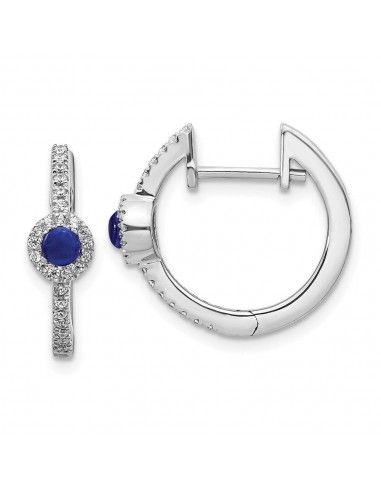 14k White Gold Diamond & Cabochon Sapphire Earrings les ligaments