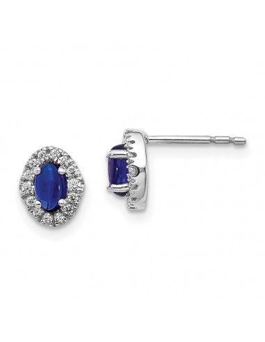 14k White Gold Diamond & Cabochon Sapphire Earrings 50-70% off 