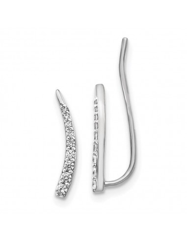 14k White Gold Diamond Earrings français