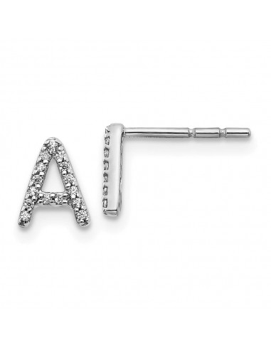 14k White Gold Diamond Initial A Earrings 2 - 3 jours ouvrés.