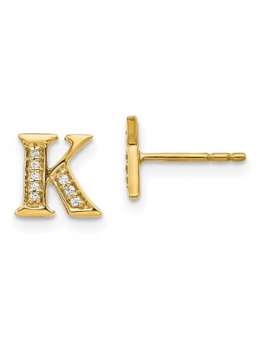 14k Diamond Initial K Earrings 2 - 3 jours ouvrés.