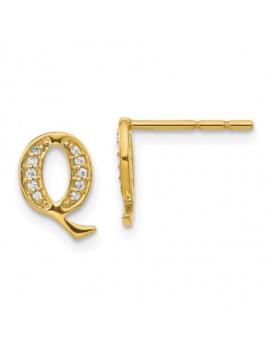 14k Diamond Initial Q Earrings offre 