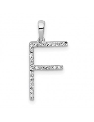 14k White Gold Diamond Initial F Pendant online