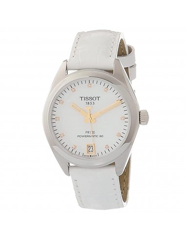 Tissot Women's Automatic Watch - PR 100 MOP Dial Whte Strap Diamond | T1012071611601 pour bénéficier 