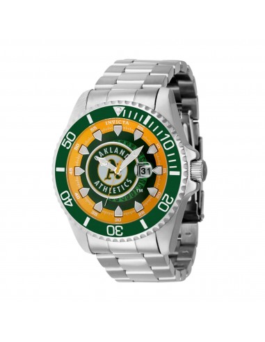 Invicta Men's Watch - MLB Oakland Athletics Date Display Silver Steel Bracelet | 43473 solde