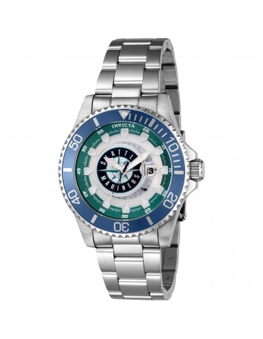 Invicta Men's Watch - MLB Seattle Mariners Date Display Silver Steel Bracelet | 43478 commande en ligne