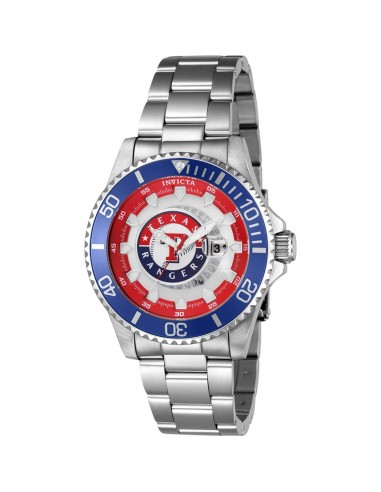 Invicta Men's Watch - MLB Texas Rangers Rotating Bezel Silver Steel Bracelet | 43481 Découvrez la collection