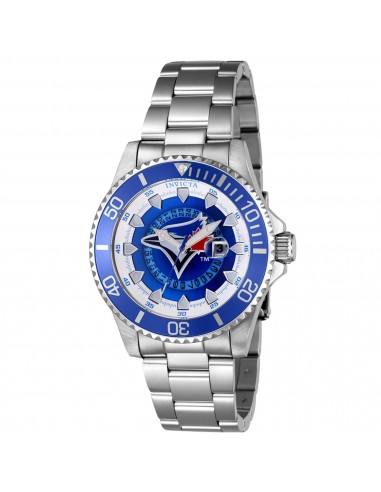 Invicta Men's Watch - MLB Toronto Blue Jays Date Display Silver Steel Bracelet | 43482 la livraison gratuite