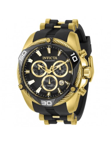 Invicta Men's Chronograph Watch - Bolt Yellow Gold Case Two Tone Strap | 31315 JUSQU'A -70%! 