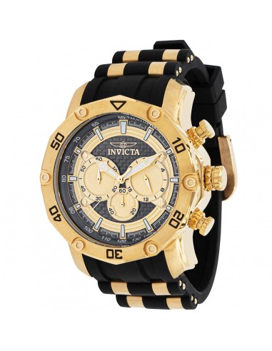 Invicta Men's Quartz Watch - Pro Diver Chronograph Grey and Gold Dial Strap | 37719 les muscles