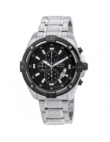 Orient Men's Quartz Watch - Endeavor Chronograph Black Dial SS Bracelet | FTT0Y002B0 de l' environnement