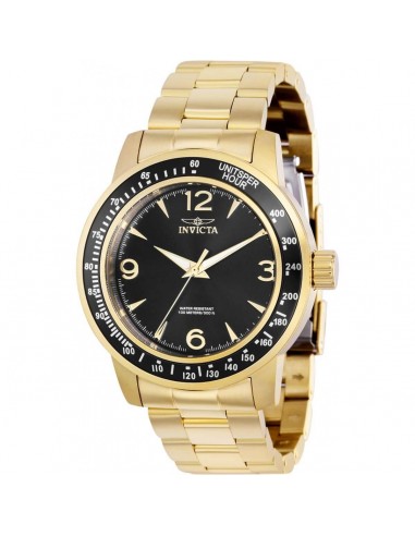 Invicta Men's Quartz Watch - Specialty Black Dial Yellow Gold Steel Bracelet | 38530 Comparez plus de prix